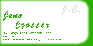 jeno czotter business card